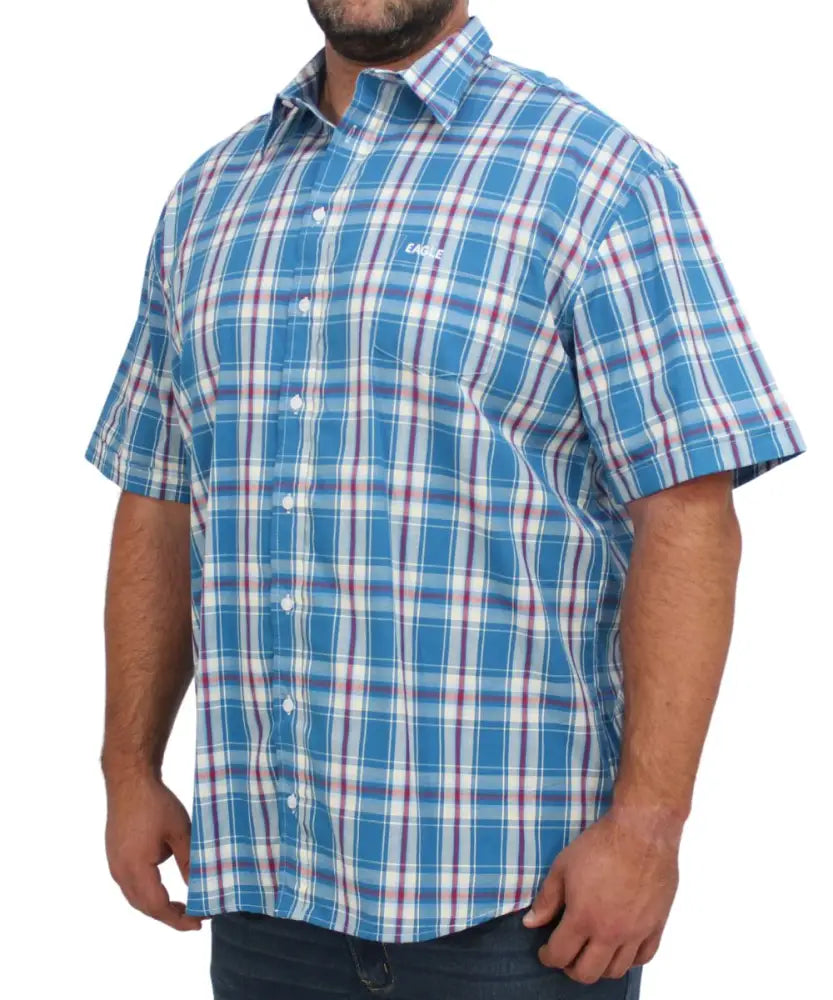 Mens Short Sleeve Check Shirt