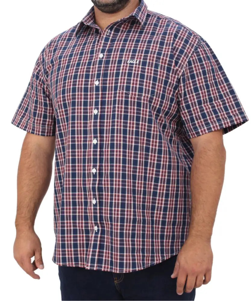 Mens Short Sleeve Check Shirt | R429.90 | Eagle Clothing | Plus Size | Big & Tall