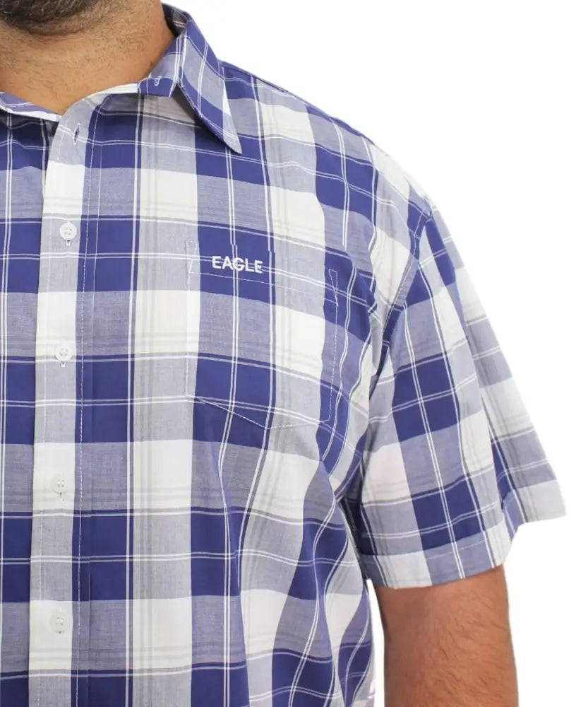 Mens Short Sleeve Check Shirt | Eagle Clothing | Plus Size | Big & Tall