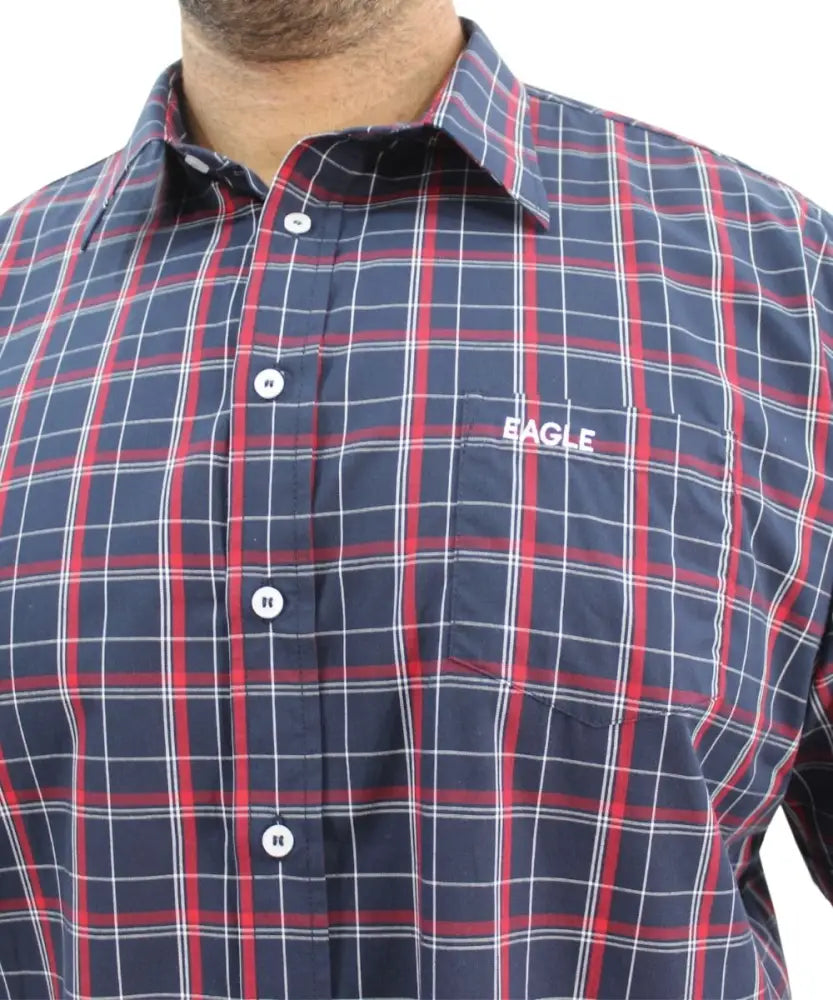Mens Short Sleeve Check Shirt | Eagle Clothing | Plus Size | Big & Tall