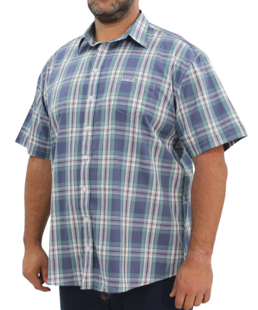 Mens Short Sleeve Check Shirt | Eagle Clothing | Plus Size | Big & Tall