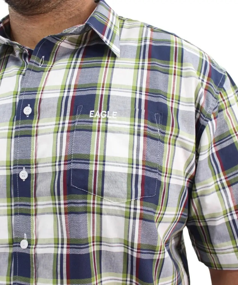 Mens Short Sleeve Check Shirt | Eagle Clothing | Plus Size | Big & Tall
