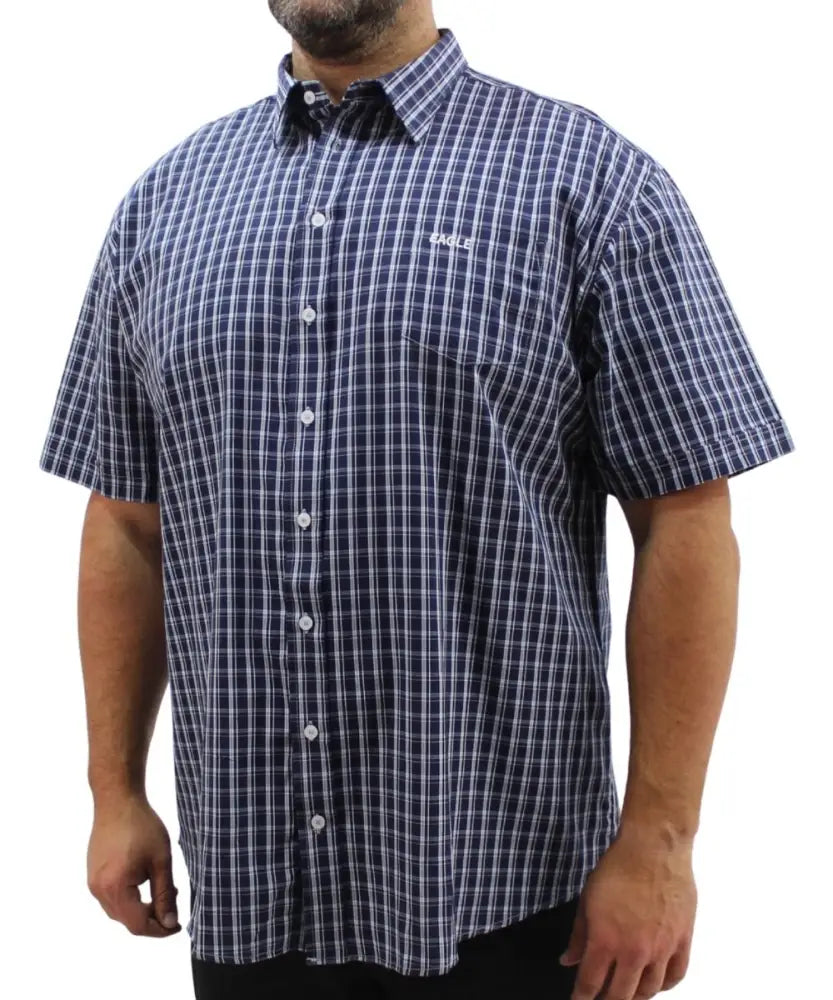 Mens Short Sleeve Check Shirt | R479.90 | Eagle Clothing | Plus Size | Big & Tall