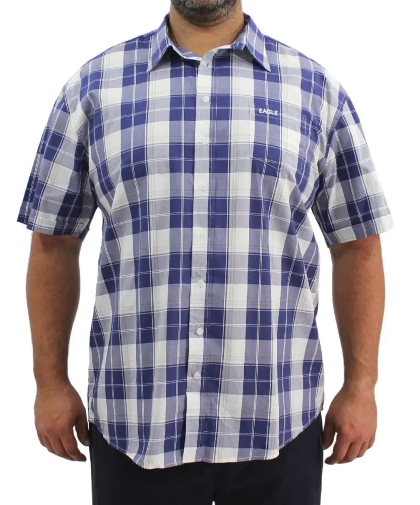 Mens Short Sleeve Check Shirt | R479.90 | Eagle Clothing | Plus Size | Big & Tall