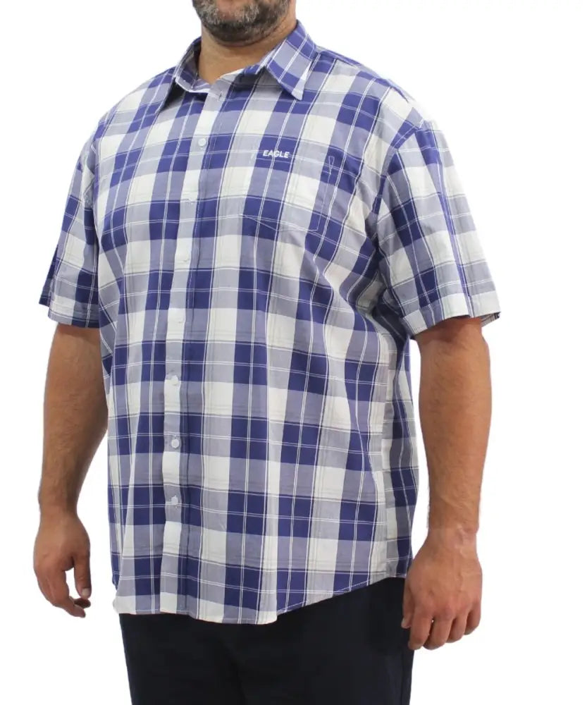 Mens Short Sleeve Check Shirt | Eagle Clothing | Plus Size | Big & Tall