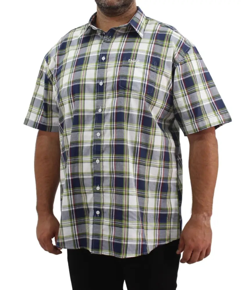 Mens Short Sleeve Check Shirt | Eagle Clothing | Plus Size | Big & Tall