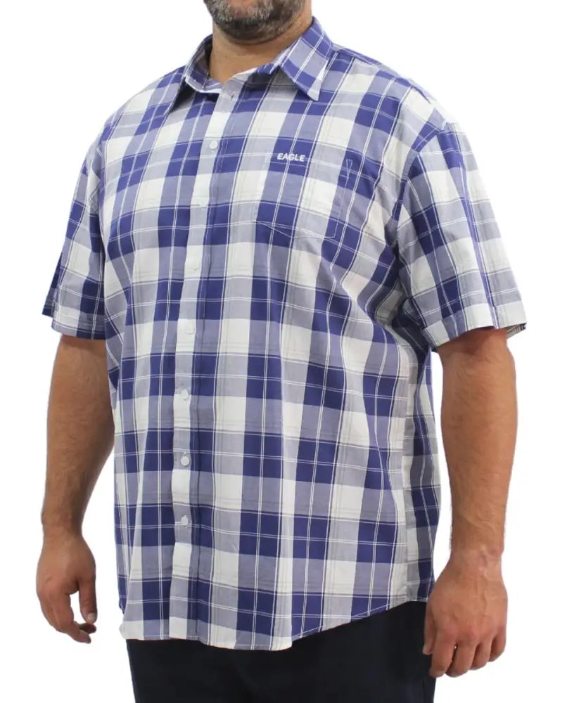 Mens Short Sleeve Check Shirt | Eagle Clothing | Plus Size | Big & Tall