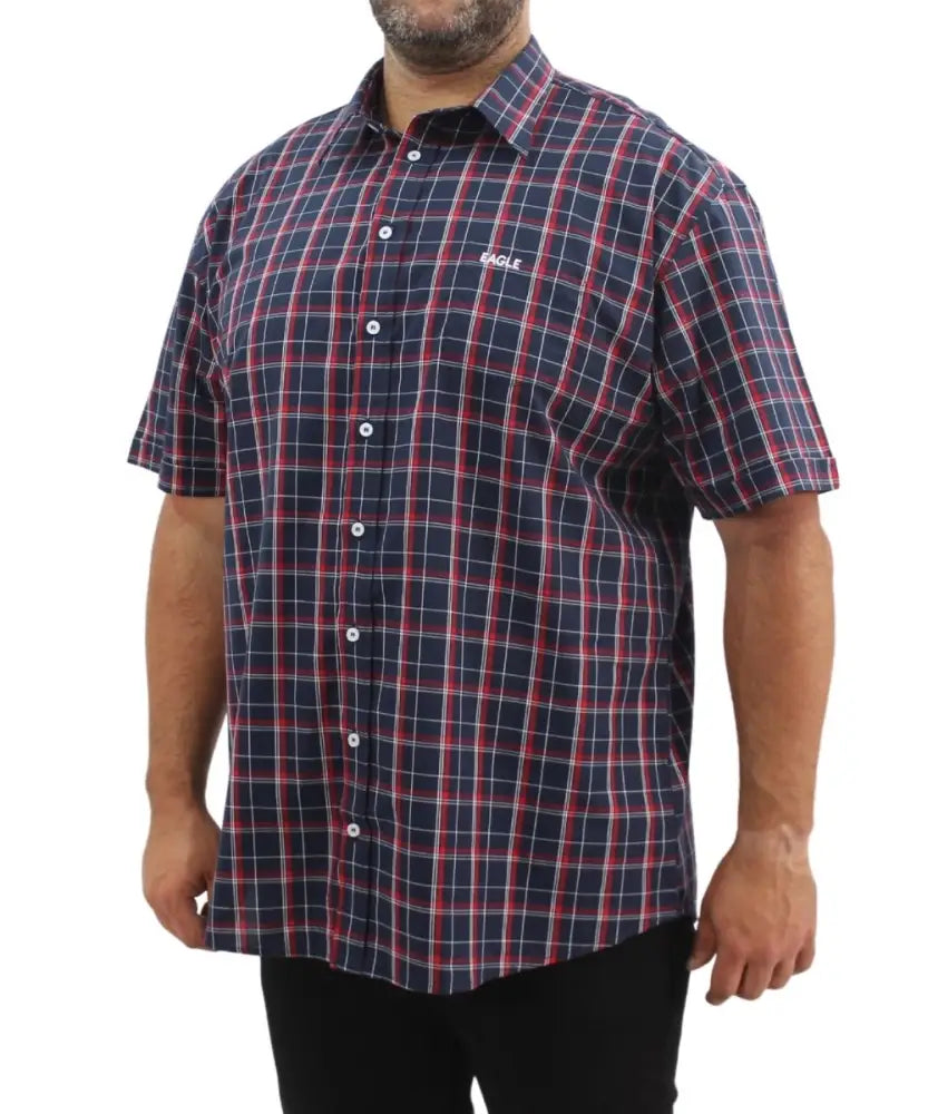 Mens Short Sleeve Check Shirt | Eagle Clothing | Plus Size | Big & Tall
