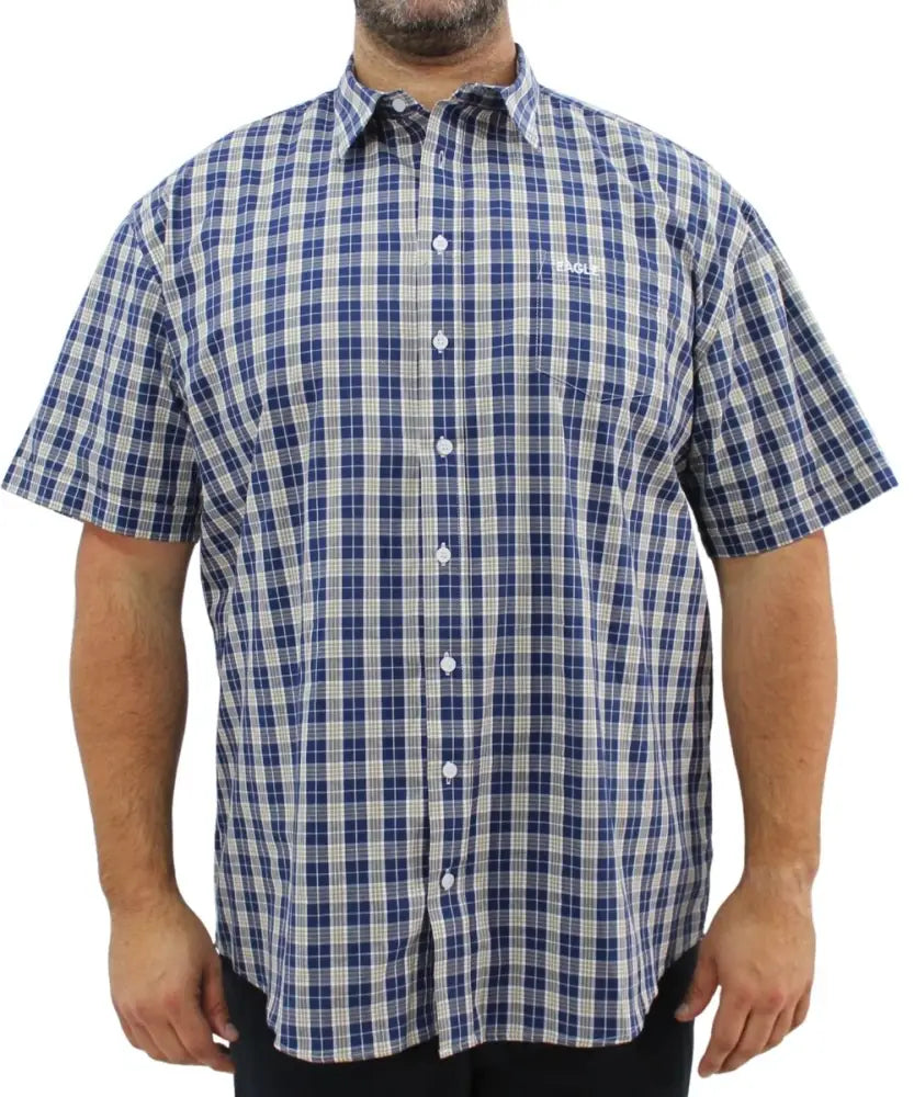 Mens Short Sleeve Check Shirt | R479.90 | Eagle Clothing | Plus Size | Big & Tall