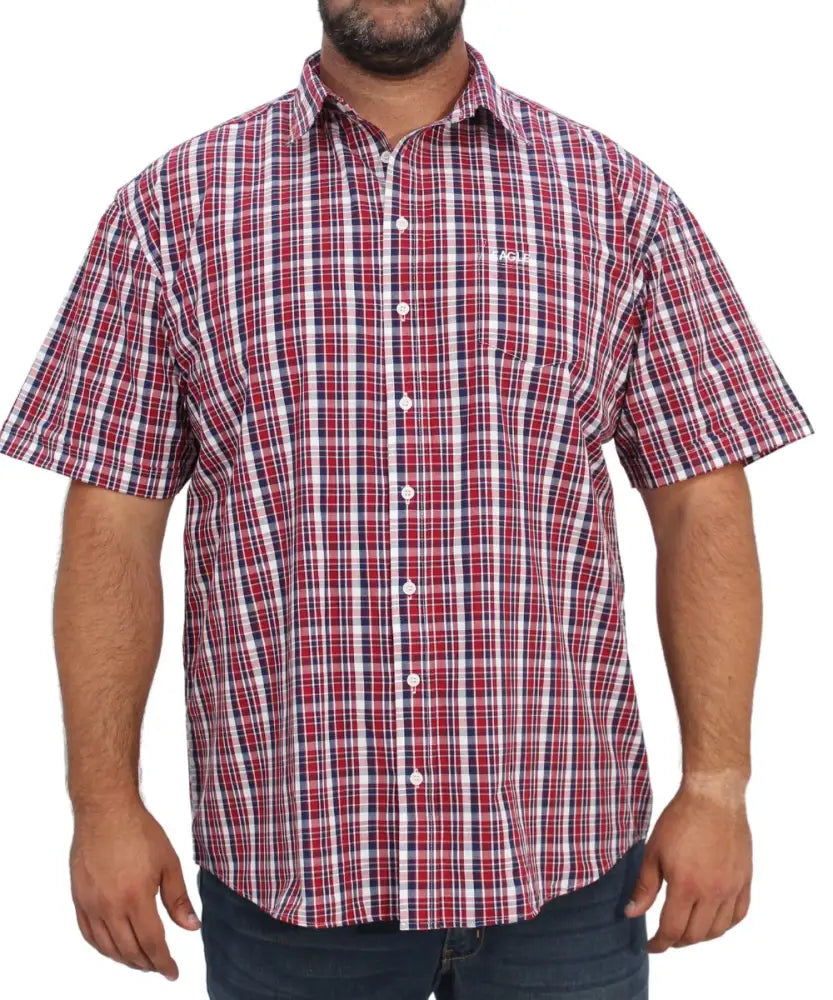 Mens Short Sleeve Check Shirt | R429.90 | Eagle Clothing | Plus Size | Big & Tall