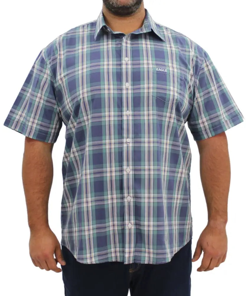 Mens Short Sleeve Check Shirt | R479.90 | Eagle Clothing | Plus Size | Big & Tall