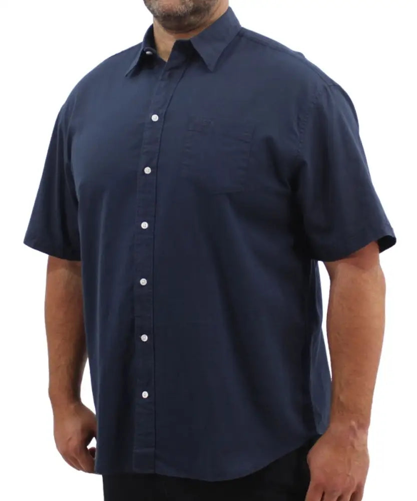 Mens Short Sleeve Linen Shirt | Eagle Clothing | Plus Size | Big & Tall