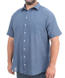 Mens Short Sleeve Mock Linen Shirt | R499.90 | Eagle Clothing | Plus Size | Big & Tall