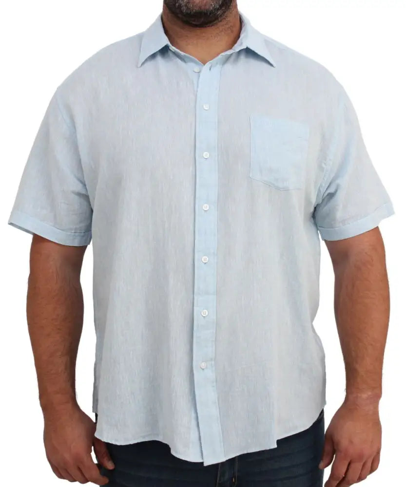 Mens Short Sleeve Mock Linen Shirt | R499.90 | Eagle Clothing | Plus Size | Big & Tall