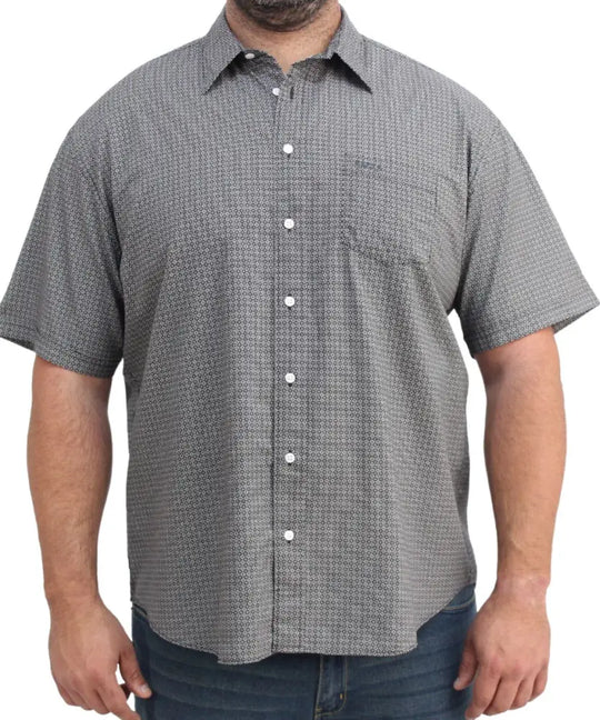 Mens Short Sleeve Printed Geometric Shirt