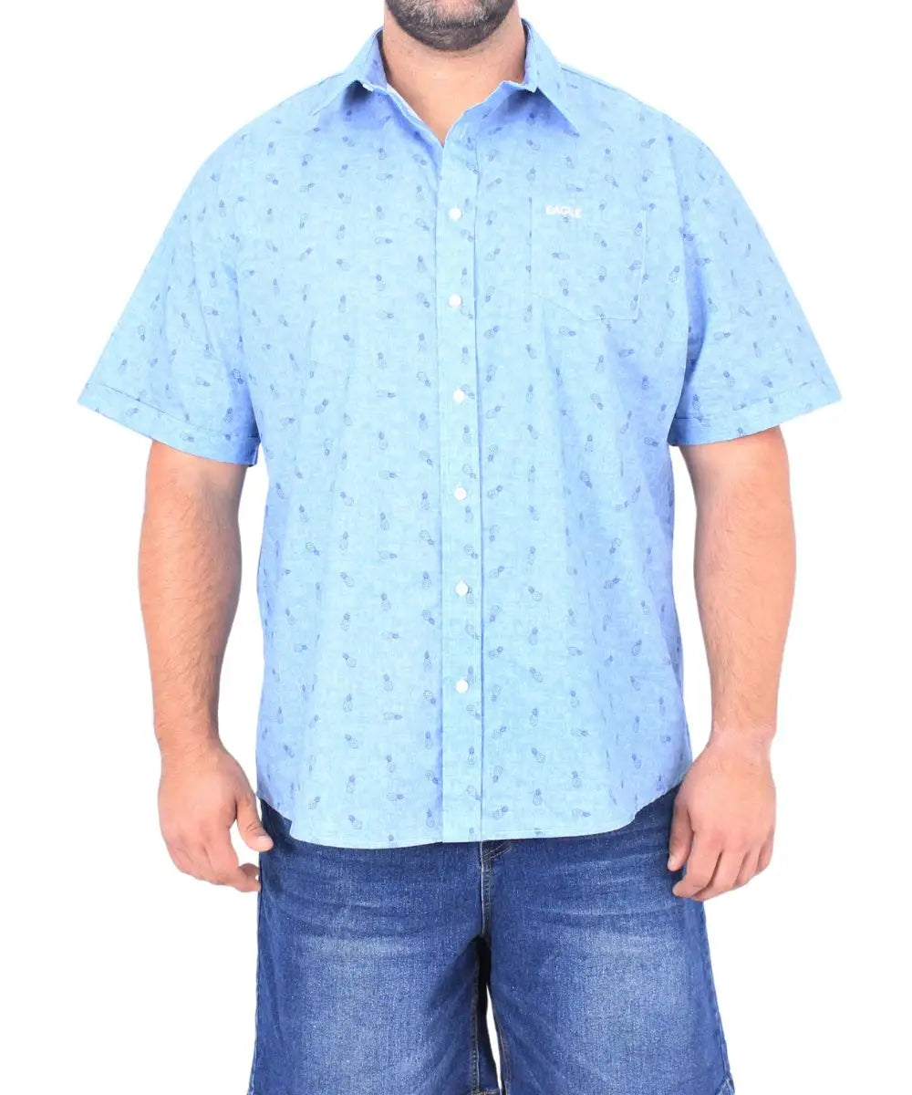 Mens Short Sleeve Printed Pineapple Shirt | R319.90 Eagle Clothing Plus Size Big & Tall
