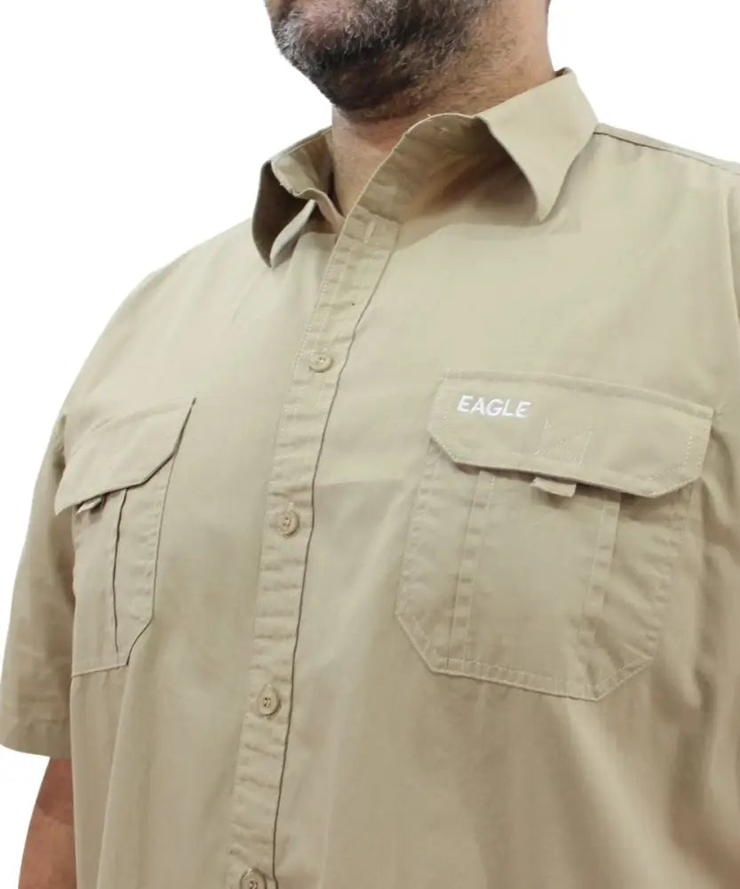 Mens Short Sleeve Soft Bush Shirt | Eagle Clothing | Plus Size | Big & Tall