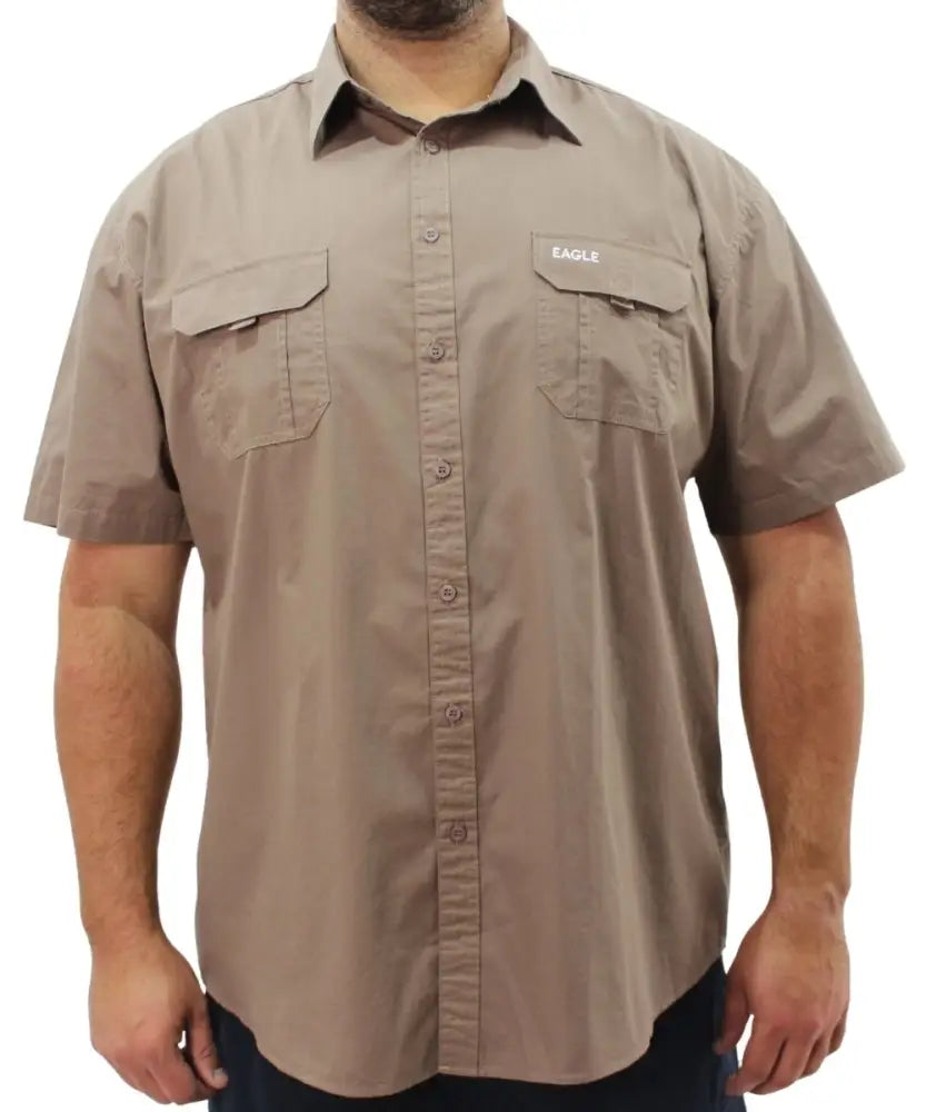 Mens Short Sleeve Soft Bush Shirt | R499.90 | Eagle Clothing | Plus Size | Big & Tall