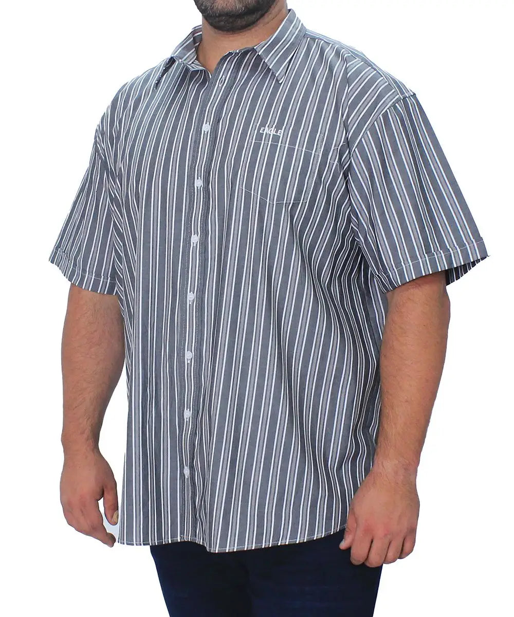 Mens Short Sleeve Stripe Shirt | R419.90 Eagle Clothing Plus Size Big & Tall