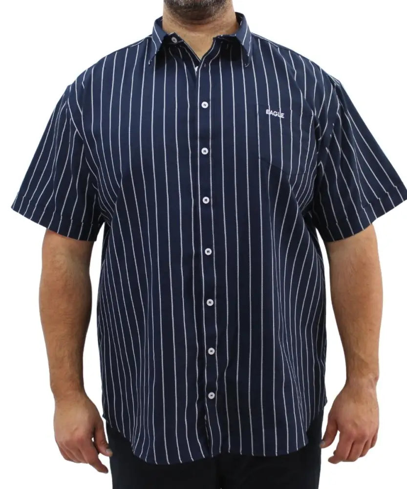 Mens Short Sleeve Stripe Shirt | R479.90 | Eagle Clothing | Plus Size | Big & Tall