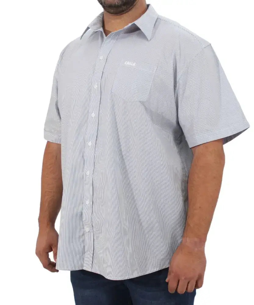 Mens Short Sleeve Stripe Shirt | R329.90 | Eagle Clothing | Plus Size | Big & Tall