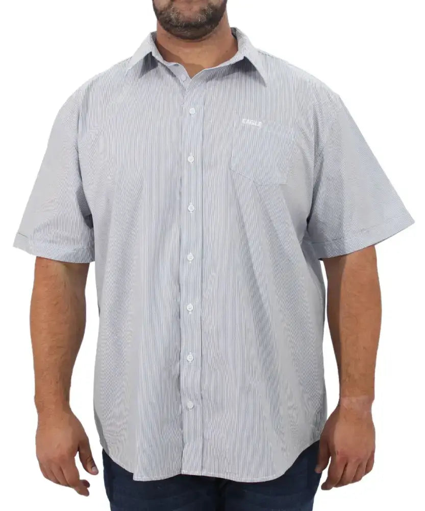 Mens Short Sleeve Stripe Shirt | Eagle Clothing | Plus Size | Big & Tall