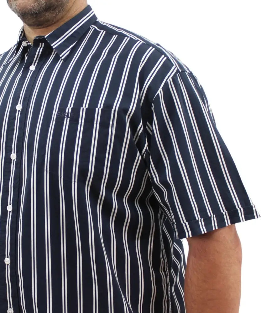 Mens Short Sleeve Stripe Shirt | Eagle Clothing | Plus Size | Big & Tall