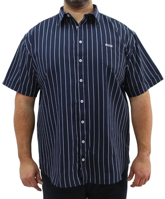 Mens Short Sleeve Stripe Shirt | Eagle Clothing | Plus Size | Big & Tall