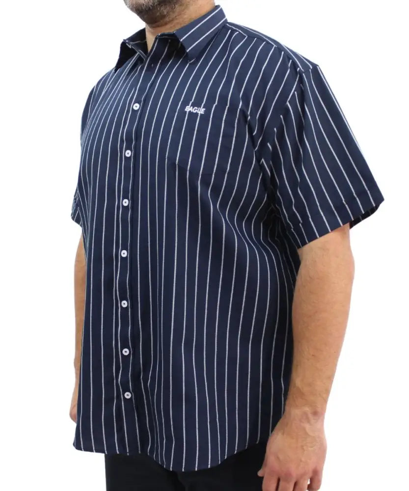 Mens Short Sleeve Stripe Shirt | Eagle Clothing | Plus Size | Big & Tall