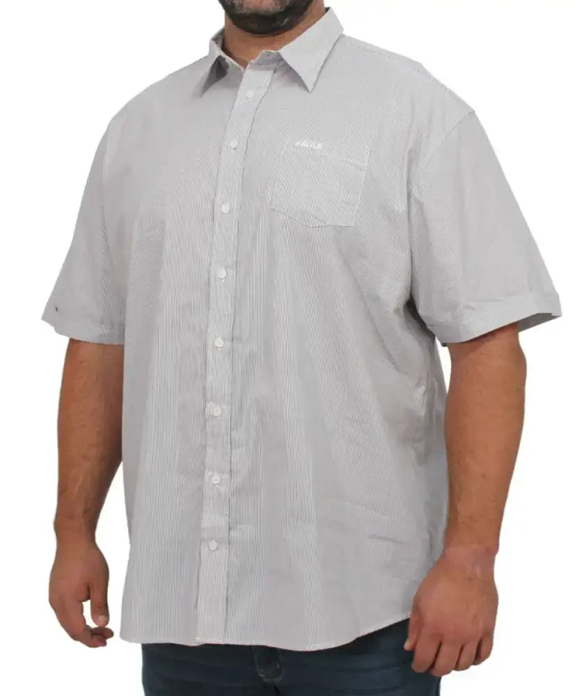 Mens Short Sleeve Stripe Shirt | R329.90 | Eagle Clothing | Plus Size | Big & Tall