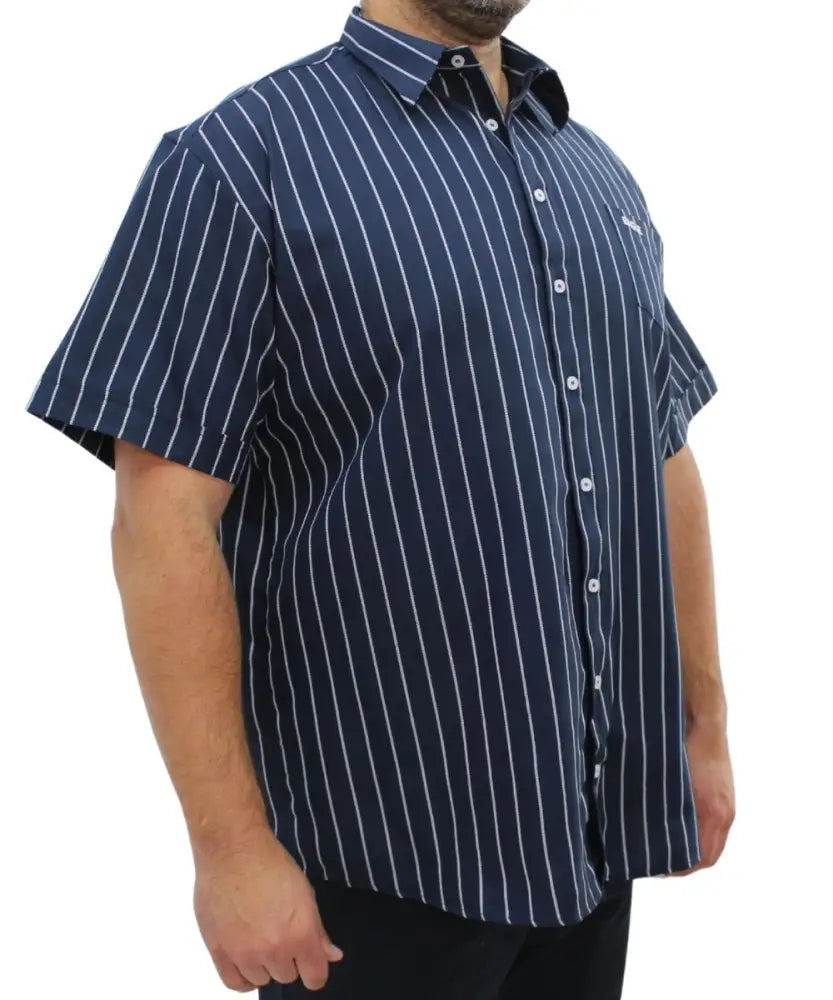 Mens Short Sleeve Stripe Shirt | Eagle Clothing | Plus Size | Big & Tall