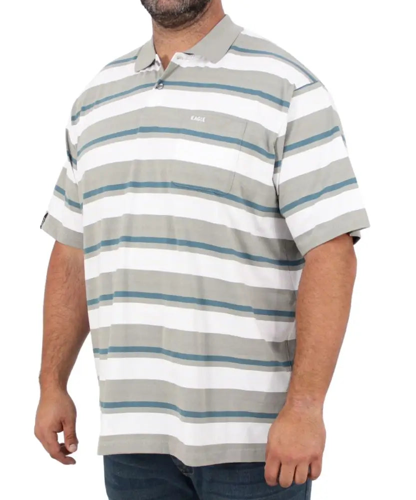 Mens Stripe Golfer | R419.90 | Eagle Clothing | Plus Size | Big & Tall
