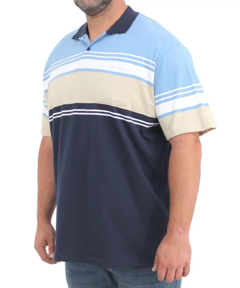 Mens Stripe Golfer | R419.90 | Eagle Clothing | Plus Size | Big & Tall