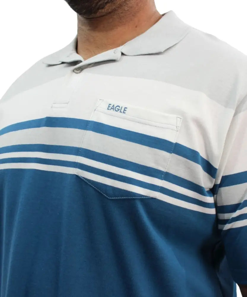 Mens Stripe Golfer | Eagle Clothing | Plus Size | Big & Tall