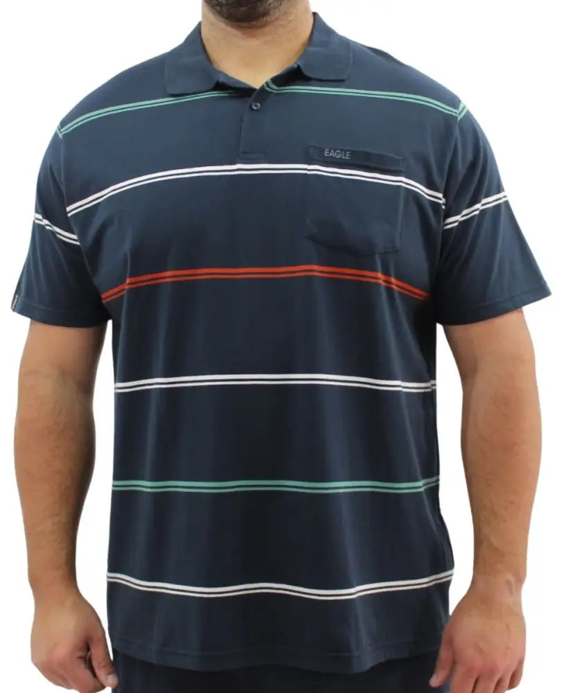 Mens Stripe Golfer | Eagle Clothing | Plus Size | Big & Tall