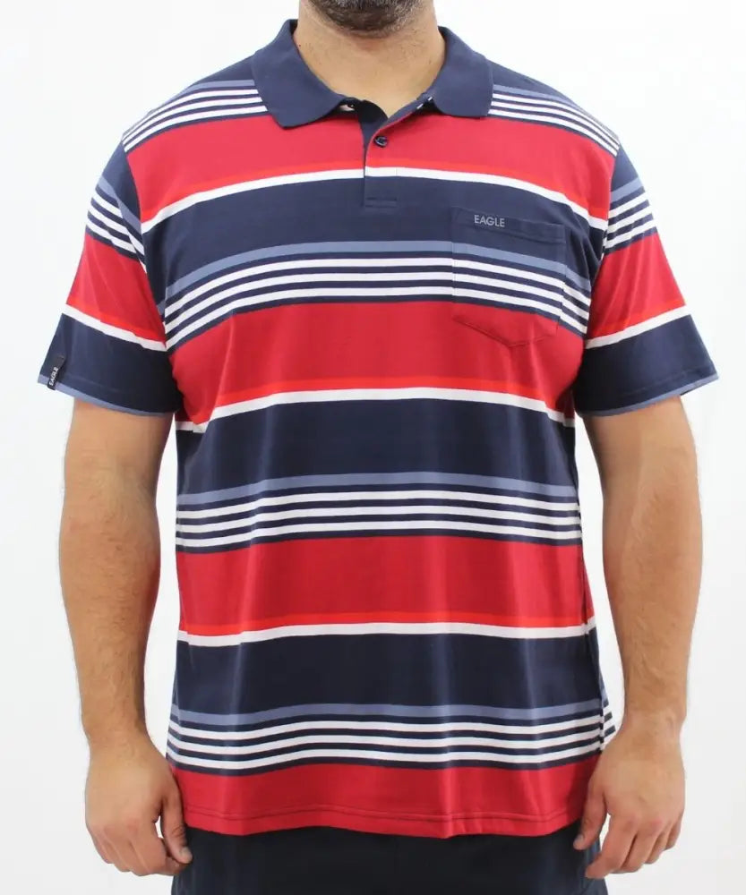 Mens Stripe Golfer | Eagle Clothing | Plus Size | Big & Tall