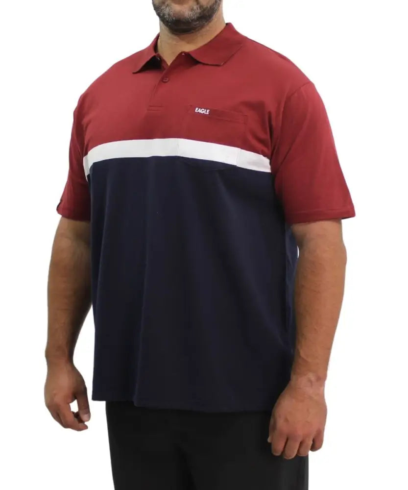 Mens Stripe Golfer | Eagle Clothing | Plus Size | Big & Tall
