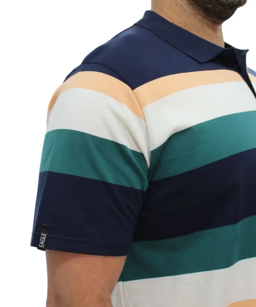 Mens Stripe Golfer | Eagle Clothing | Plus Size | Big & Tall