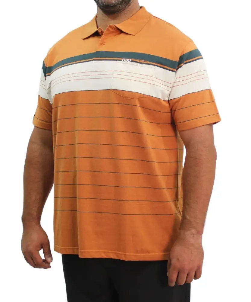 Mens Stripe Golfer | Eagle Clothing | Plus Size | Big & Tall