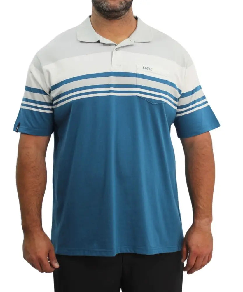 Mens Stripe Golfer | R419.90 | Eagle Clothing | Plus Size | Big & Tall