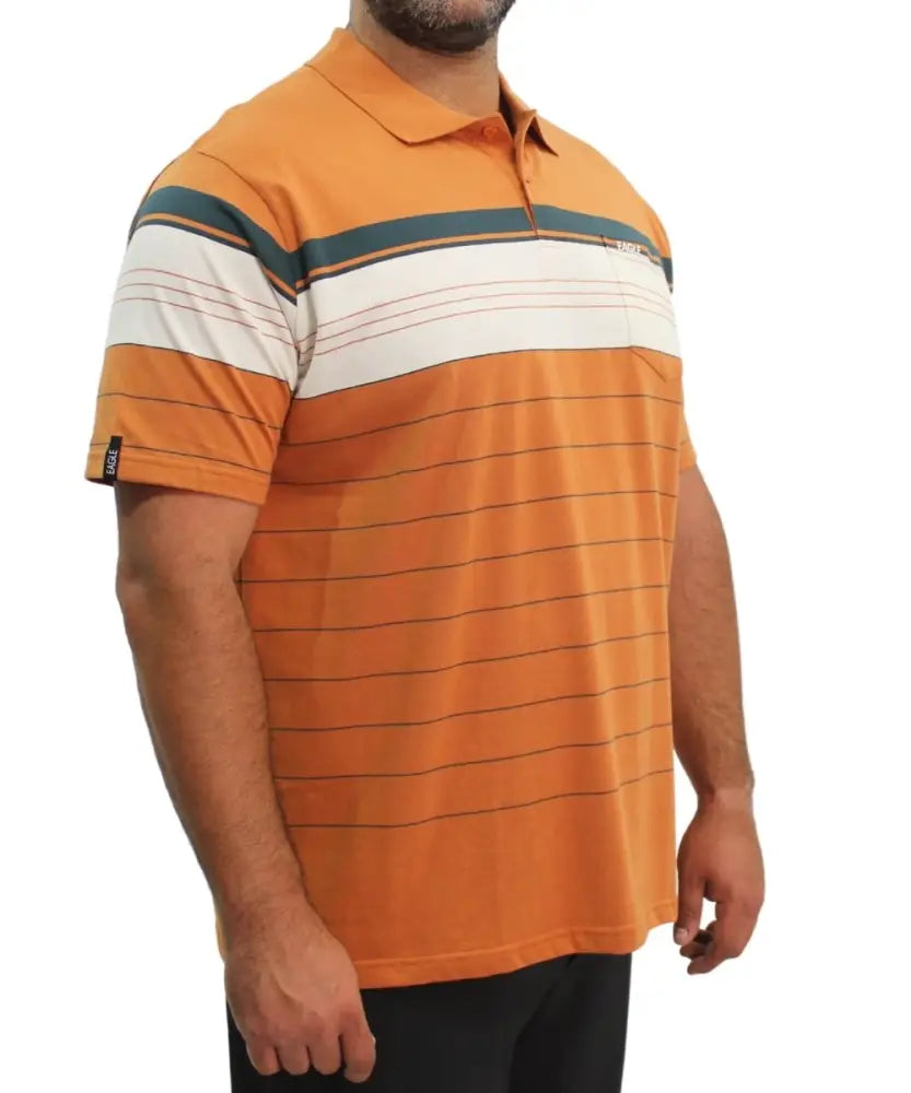 Mens Stripe Golfer | Eagle Clothing | Plus Size | Big & Tall