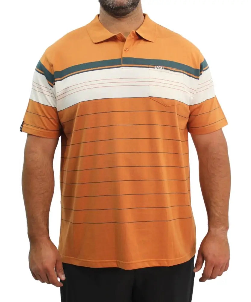 Mens Stripe Golfer | R419.90 | Eagle Clothing | Plus Size | Big & Tall