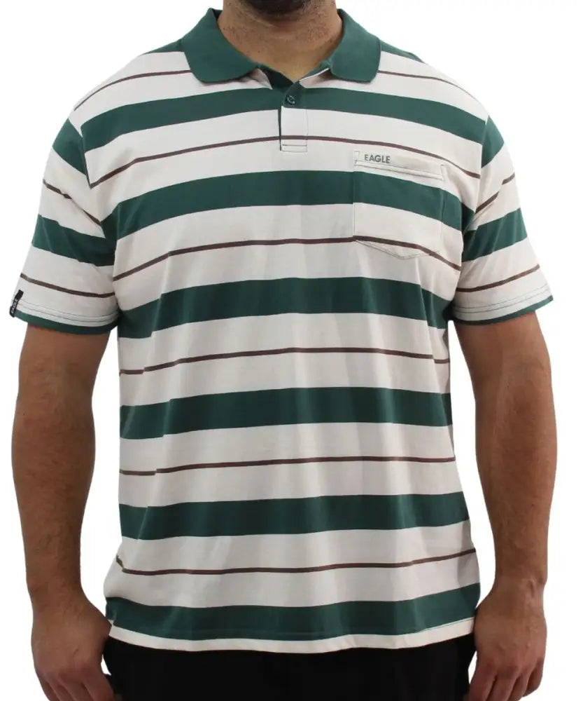 Mens Stripe Golfer | R419.90 | Eagle Clothing | Plus Size | Big & Tall