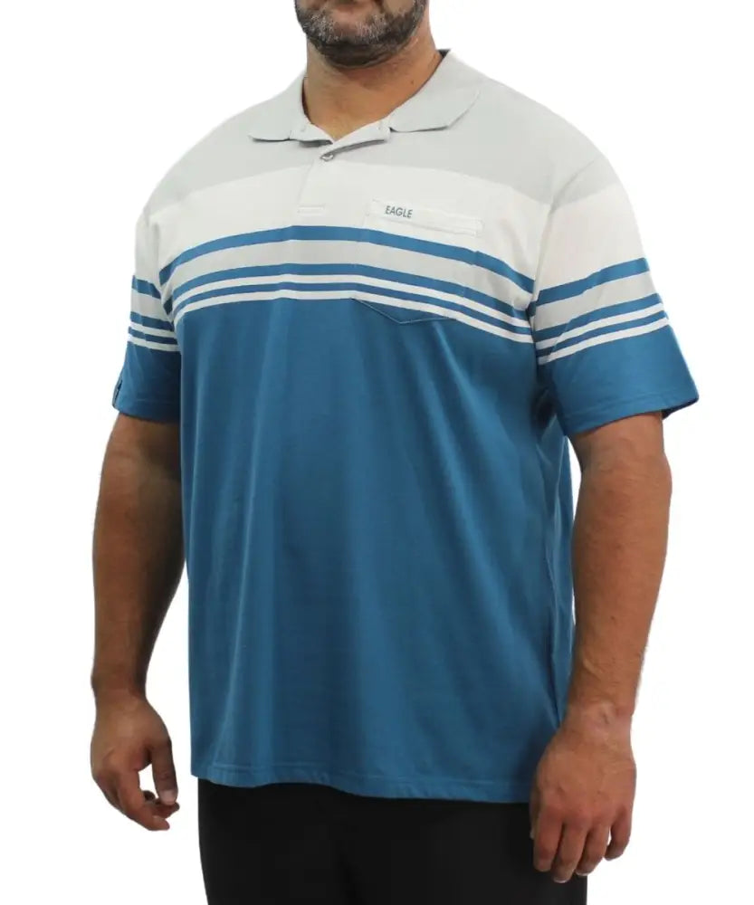 Mens Stripe Golfer | Eagle Clothing | Plus Size | Big & Tall