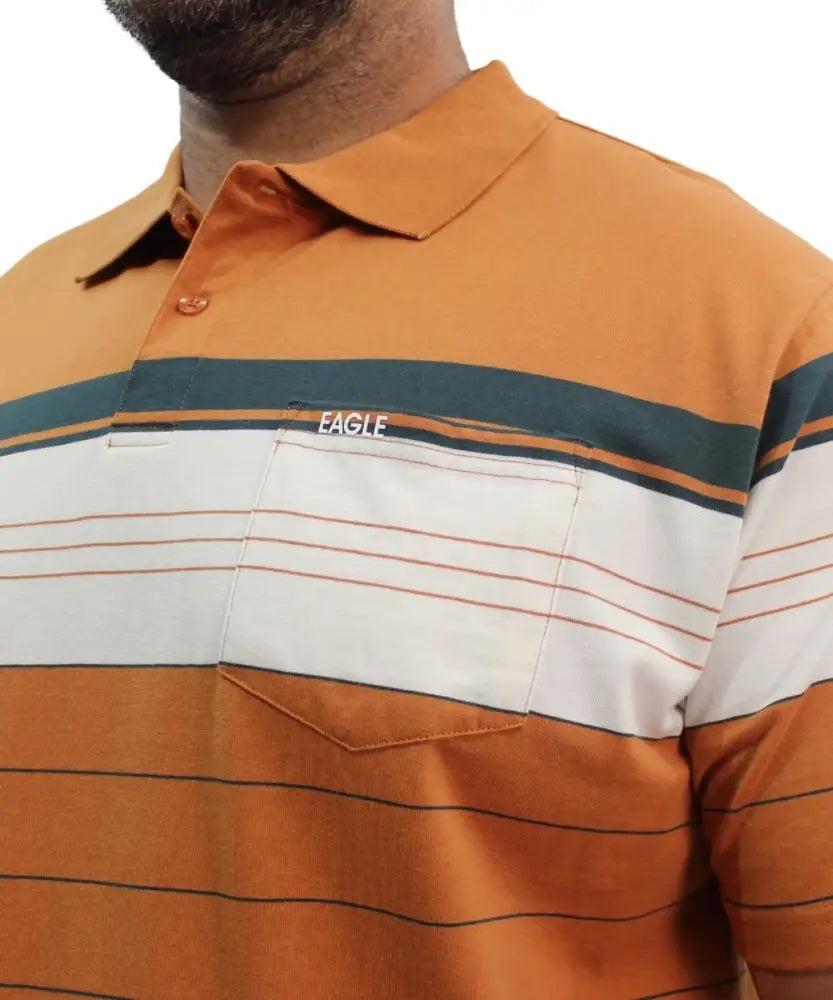 Mens Stripe Golfer | Eagle Clothing | Plus Size | Big & Tall