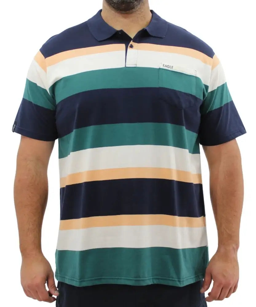 Mens Stripe Golfer | R419.90 | Eagle Clothing | Plus Size | Big & Tall