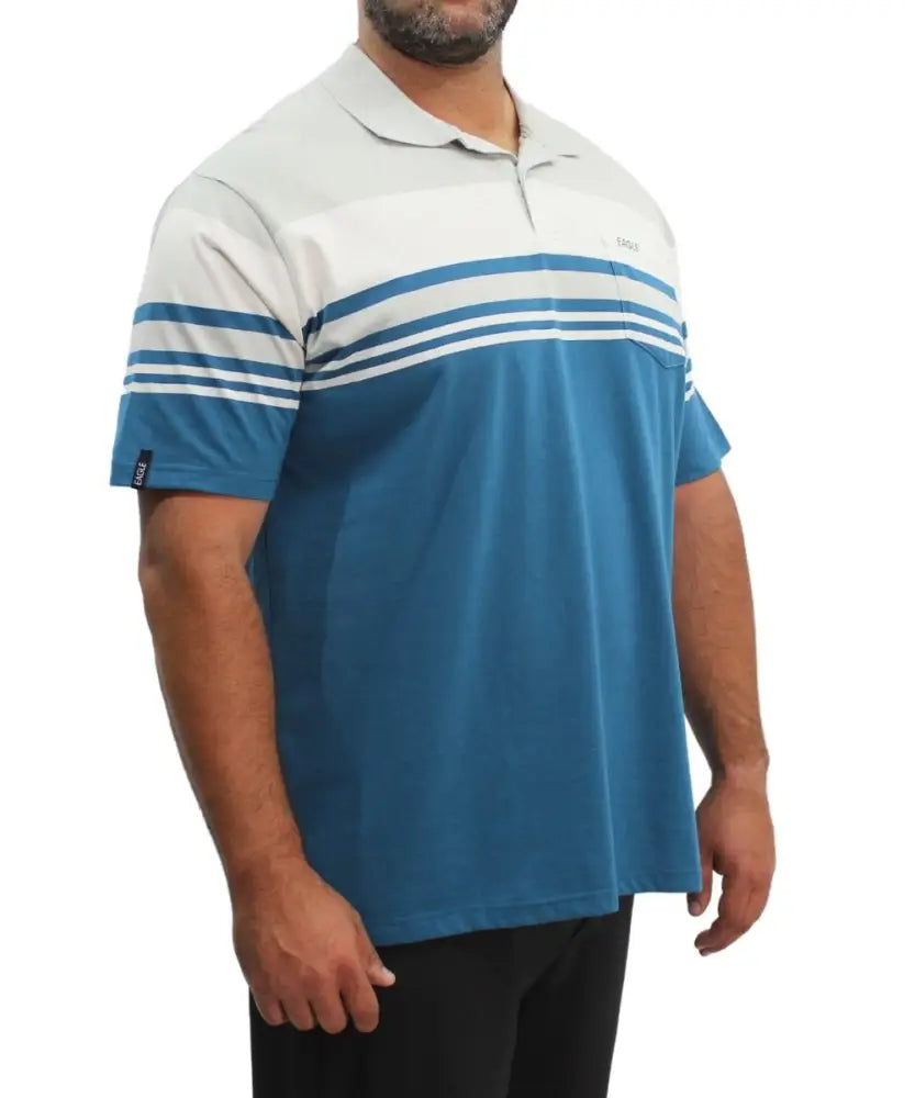 Mens Stripe Golfer | Eagle Clothing | Plus Size | Big & Tall