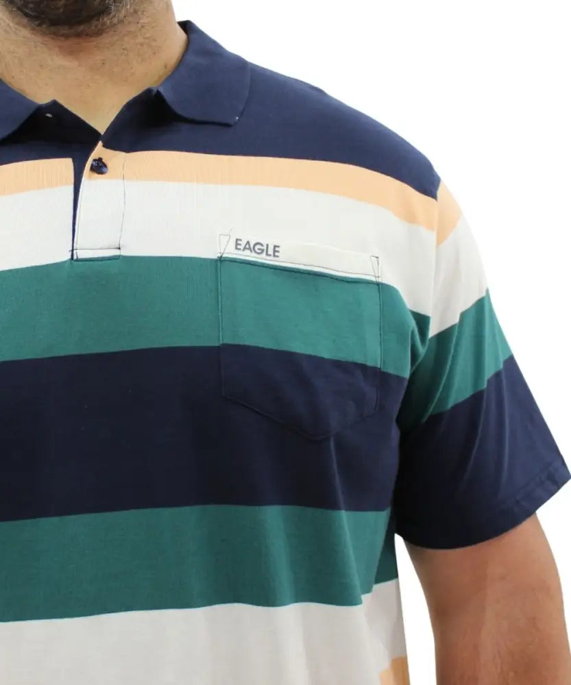 Mens Stripe Golfer | Eagle Clothing | Plus Size | Big & Tall