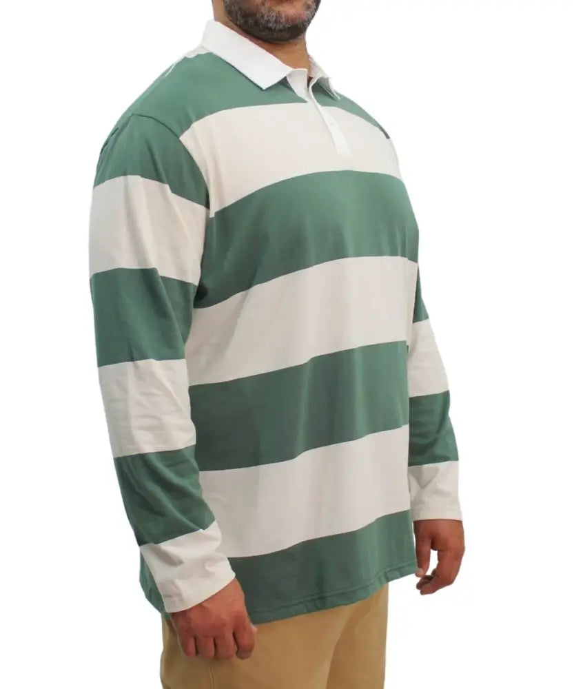 Mens Stripe Rugby Jersey | Eagle Clothing | Plus Size | Big & Tall