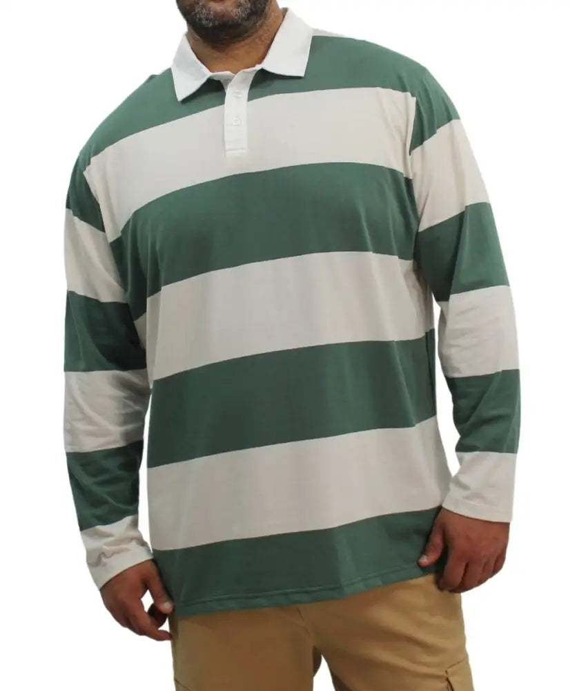 Mens Stripe Rugby Jersey | Eagle Clothing | Plus Size | Big & Tall